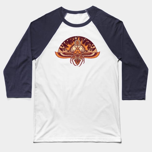 Space Scarab Baseball T-Shirt by HenryBennettArt